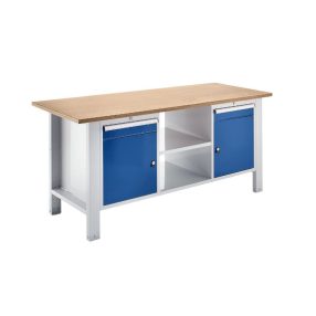   Elemes rendszerű munkapad – eurokraft basic lapszélesség 1850 mm, 2 fiók, 2 ajtó