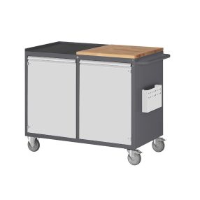   Kompakt munkapadok, mobil – RAU 2 ajtó, fa / fém munkafelület