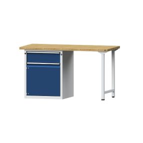   Munkapad zártszelvényes kivitelben – ANKE 1 db 180 mm magas fiók, 1 db 540 mm-es ajtó, szélesség 1500 mm