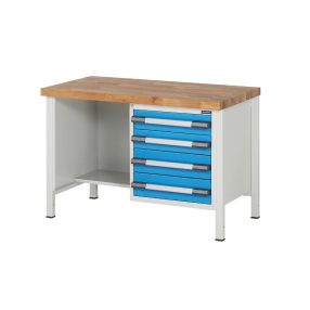   Munkapad zártszelvényes kivitelben – eurokraft pro 4 db fiók: 2 x 120, 2 x 150 mm