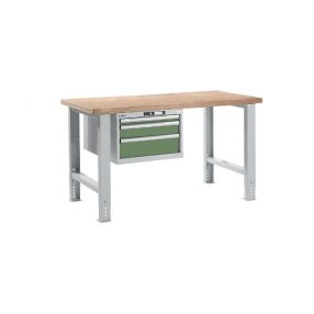   Elemes rendszerű munkapad – LISTA magasság 740 – 1090 mm, függoszekrény, 3 fiók
