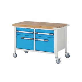   Mobil munkapad, zártszelvényes kivitel – eurokraft pro 2 fiók, 2 ajtó