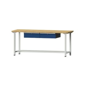   Munkapad zártszelvényes kivitelben – ANKE 2 fiók, 1 rakodópolc, szélesség 2000 mm