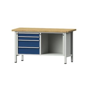   Munkapad zártszelvényes kivitelben – ANKE 4 fiók, 1 rakodópolc