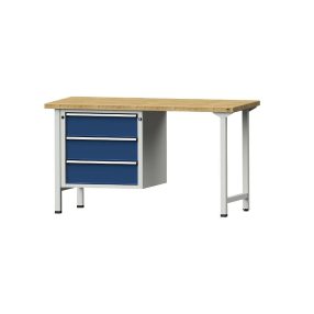   Munkapad zártszelvényes kivitelben – ANKE 3 fiók, szélesség 1500 mm