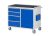 Kompakt munkapadok, mobil – RAU 4 fiók, 1 ajtó, fém tárolófelület gumiborítással