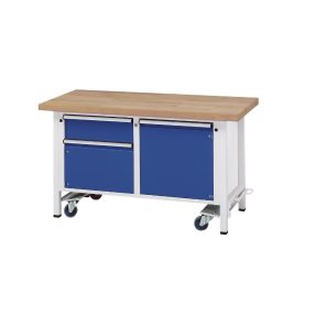   Kompakt munkapad, mobil – ANKE mobil, 1 fiókkal és 2 szekrénnyel