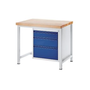   Munkapad zártszelvényes kivitelben – RAU 3 L-es méretű fiók, egyenként 1 x 120/180/240 mm magas
