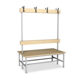 KÖRÖS öltözőpad háttámlás 2 oldalas 1200 mm