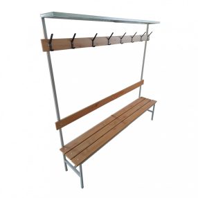   KÖRÖS öltözőpad háttámlás kalaptartós 1 oldalas 1200 mm