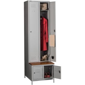   PLUS 2 AC Cipőtartós+ülőpados öltözőszekrény, öltözőszekrény rekesz 2 db, cipőtároló rekesz 2 db