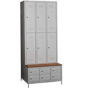   PLUS 3/6 AC Cipőtartós+ülőpados öltözőszekrény, öltözőszekrény rekesz 6 db, cipőtároló rekesz 6 db