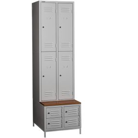   PLUS 2/4 AC Cipőtartós+ülőpados öltözőszekrény, öltözőszekrény rekesz 4 db, cipőtároló rekesz 4 db
