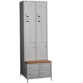   PLUS Z4 ACG Cipőtartós+ülőpados öltözőszekrény, öltözőszekrény rekesz 4 db, cipőtároló rekesz 4 db