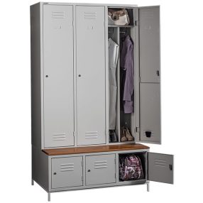   PLUS 3FF ACG Cipőtartós+ülőpados öltözőszekrény, öltözőszekrény rekesz 3 db, cipőtároló rekesz 3 db