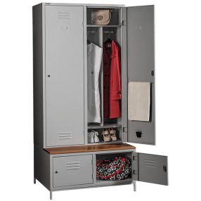   PLUS 2FFC Cipőtartós+ülőpados öltözőszekrény, öltözőszekrény rekesz 2 db, cipőtároló rekesz 2 db