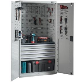   TOOL PERFWALL-3/4DProfesszionális szerszámszekrény 1 polccal és 4 fiókkal