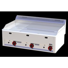   FTHRC 90 GL | Gázüzemű szeletsütő 2/3 sima és 1/3 bordázott sütőfelülettel-krómozott