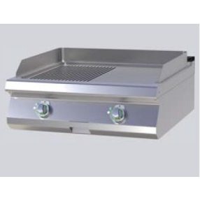   FTHRC 708 E | Elektromos szeletsütő 1/2 sima és 1/2 bordázott sütőfelülettel - krómozott