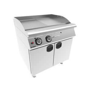   7IG 22 | Sima és bordázott felületű gázüzemű szeletsütő szekrényen