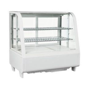   Bemutató hűtővitrin hajlított üvegű ledes világítással 100 liter fehér Ferrara-Cool