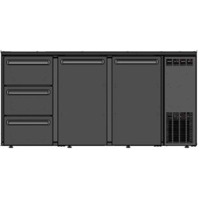 TC BBCL3-322 | Bárhűtő 2 ajtóval, 2 db 1/2-es fiókkal