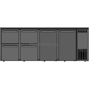   TC BBCL4-5522 | Bárhűtő 2 ajtóval, 2 db 1/3-os, 2 db 2/3-os fiókkal