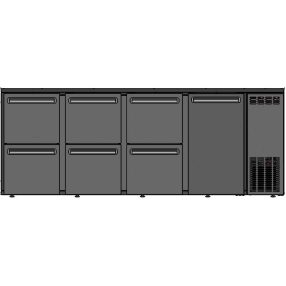 TC BBCL4-3332 | Bárhűtő 1 ajtóval, 6 db 1/2-es fiókkal