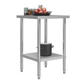 Rozsdamentes munkaasztal (HoxSzéxMa: 600x600x850 mm)