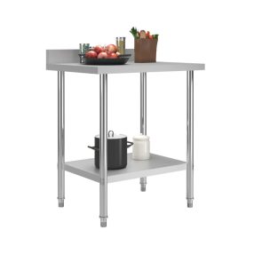   Rozsdamentes munkaasztal felhajtással (HoxSzéxMa: 800x600x930 mm)