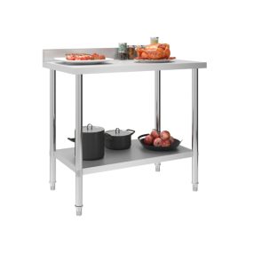   Rozsdamentes munkaasztal felhajtással (HoxSzéxMa: 1000x600x930 mm)