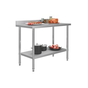   Rozsdamentes munkaasztal felhajtással (HoxSzéxMa: 1200x600x930 mm)